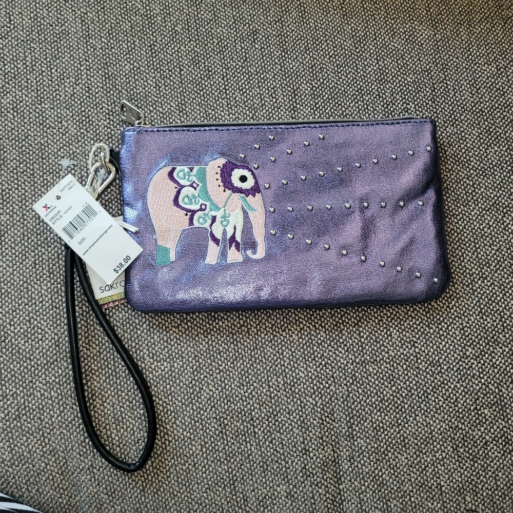 NWT Sakroots  Wristlet Violet One World 8.50" x 5.00" New